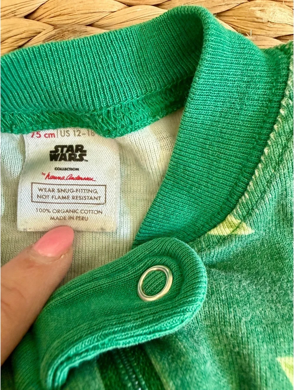 Hanna Andersson Star Wars Baby Yoda Sleeper Sz 12-18 Months